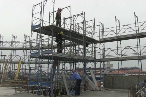 Erection of scaffolding